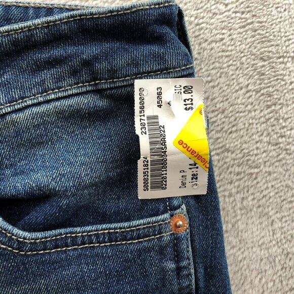 NWT Popsugar Womens Jeans Size 14 Straight Leg Frayed Hem Cotton Stretch Casual - Picture 10 of 16